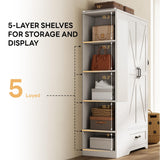 LIKIMIO Armoire Wardrobe Closet 70 Inches, Large Storage with Mirror, 2 Doors, Drawer, and Shelves, Modern Bedroom Freestanding Wooden Wardrobe Combination with Hanging Rail, White LIKIMIO