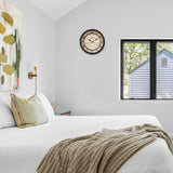 Lafocuse Silent Black Rustic Farmhouse Wall Clock with Raised 3D Arabic Numerals for Home Decor 12 Inch, Battery Operated Shabby Chic Kitchen Wall Clocks Decorative for Living Room Bedroom Office Lafocuse