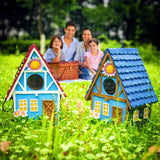 Garden Bird House for Outside Clearance Hanging Outdoors Country Cute Birdhouses for Wren Finchs Chickadee Hummingbird Tree Swallow Cage Kids Nature Lover Bluebird House(Blue) ZLSZTMI