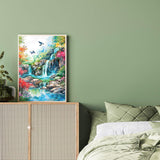 Aestalrcus Landscape Paint by Numbers for Adults - Waterfall Paint by Numbers for Adults with Brushes, Art Crafts Canvas for Home Decoration 16 x 20 Inch Aestalrcus