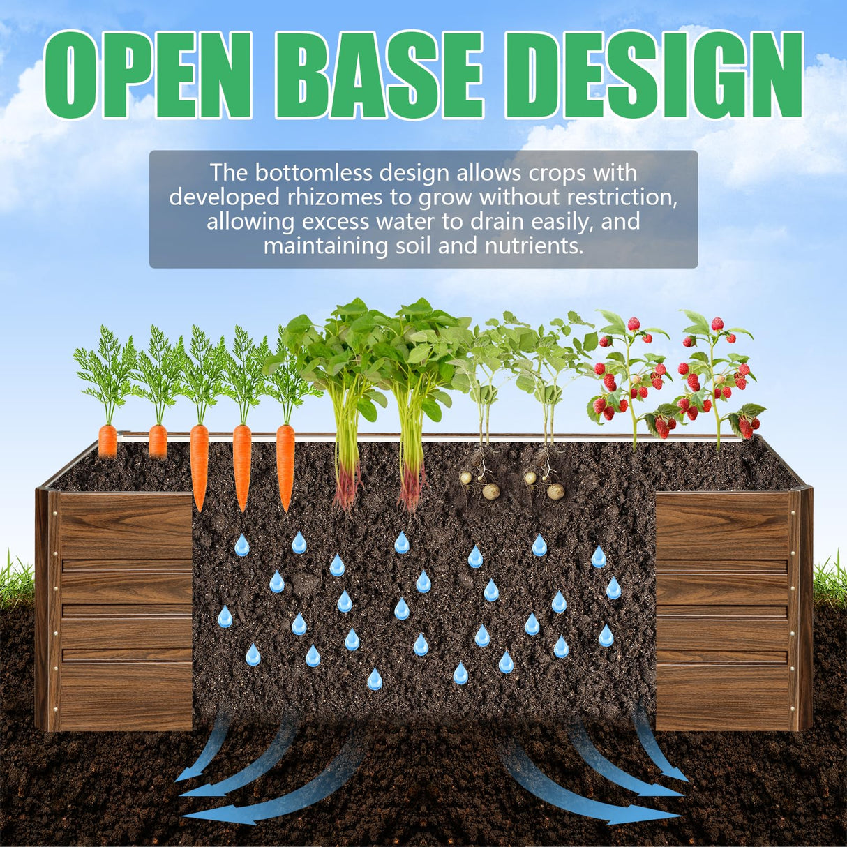 SnugNiture Galvanized Raised Garden Bed 8x4x2FT Outdoor Large Metal Planter Box Steel Kit for Planting Vegetables, Flowers SnugNiture