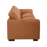 Naomi Home Oversized Genuine Leather Modern Loveseat Sofa - Small Love Seat Sofas Couch - Mid-Century Living Room Furniture Couch, Eco-Friendly Corner Loveseats - Tan Naomi Home