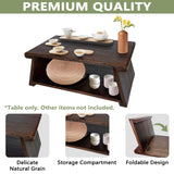 koretech Japanese Low Floor Table Folding Coffee Tables,23''x13.5'' Paulownia Wood Tables Tatami Tables Meditation Table Altar with Storage koretech