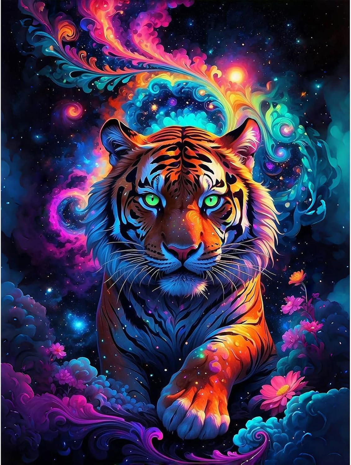 Lophomie Diamond Art Kits for Adults, Tiger Diamond Painting Kits for Adults Beginners, 5D DIY Diamond Dots Kits Gem Arts Crafts for Home Wall Decor 12x16 Inch Lophomie