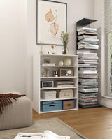 HAIOOU 6 Tier White Shoe Rack, 24 Inches Stackable Wooden Shoe Shelf Organizer Free Standing Shoe Storage Stand with One Movable Storage Shelf for 10-15 Pairs, Perfect for Entryway, Hallway, Closet HAIOOU