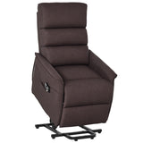 HOMCOM Power Lift Chair with Vibration Massage, Fabric Upholstered Recliner Chair for Elderly with Remote Control, Side Pockets, Brown HOMCOM