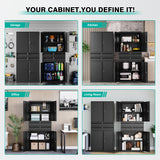 Metal Storage Cabinet with Drawer and Locks,Black Garage Storage Cabinet with Locking Doors and Adjustable Shelves,71" Tall Large Metal Cabinets with Magnetic Door for Home,Office,Garage SISESOL
