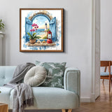 Beach Diamond Art Kits for Adults, Lighthouse Diamond Painting Kit for Beginner, DIY Full Round Drills Windowsill Diamond Dots 5D Gem Arts and Crafts Kit for Home Wall Decor 12x12IN DIYDECORFUN