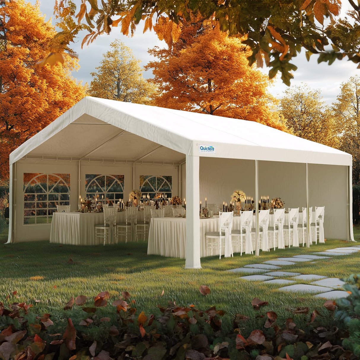 Quictent 20x20ft Party Tent Heavy Duty Outdoor Canopy Tent Carport Wedding Event Shelter BBQ Wedding Tents for Parties with Storage Bags Quictent