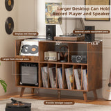 LELELINKY Large Record Player Stand, 48‘’Turntable Stand with Storage, Vinyl Record Holder with Display Area, Record Player Table Holds Up to 450 Albums, Record Stand for Music Room Living Room LELELINKY