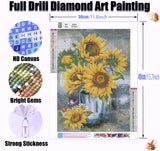 Legrace Sunflower Diamond Art Painting Kits for Adults - Full Drill Diamond Dots Paintings for Beginners, Round 5D Paint with Diamonds Pictures Gem Art Painting Kits DIY Adult Crafts Kits 12x16inch Legrace