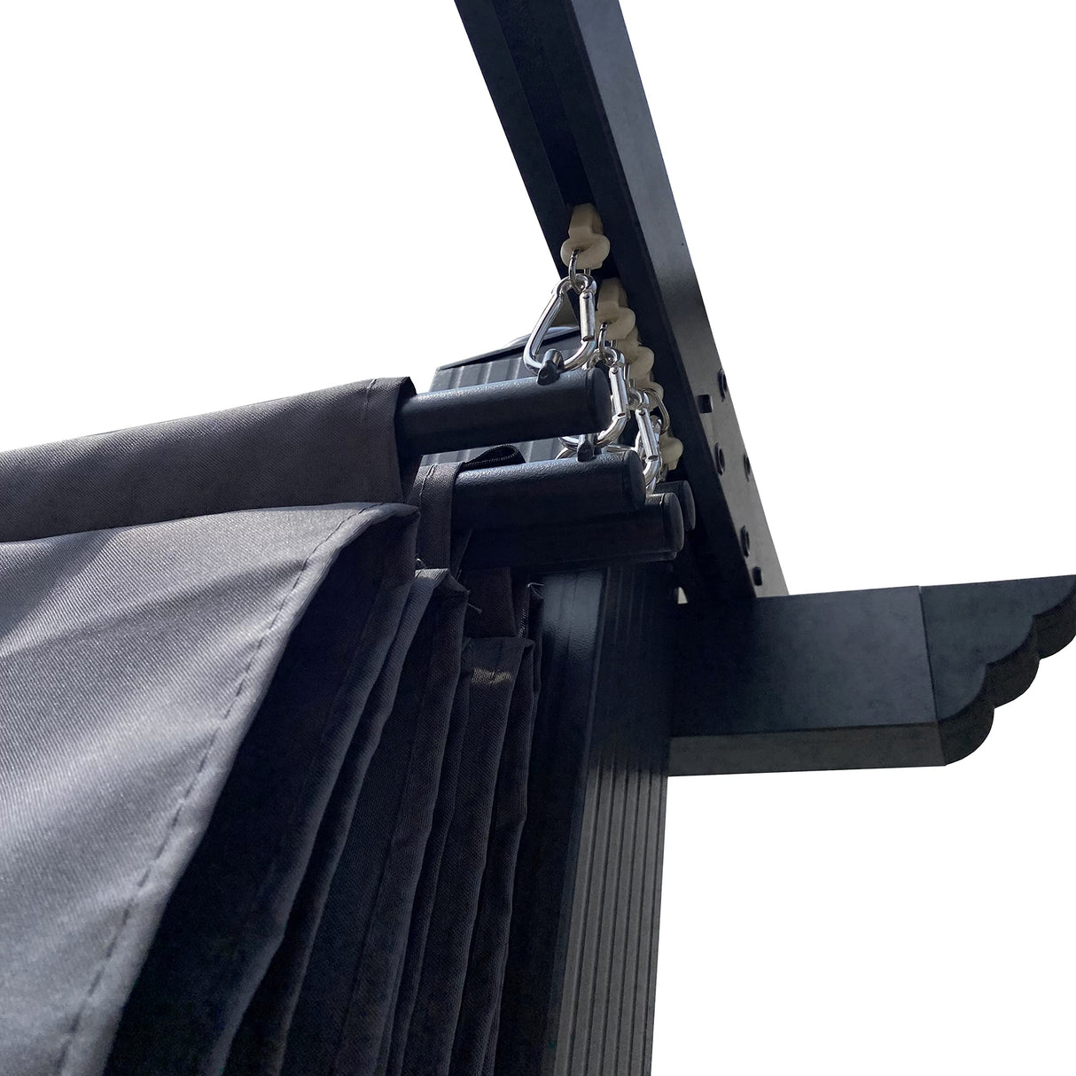 Retractable Pergola Canopy Waterproof, Pergola Replacement Canopy for 10x10 FT Pergola, Durable and Sun-Protection Pergola Shade Cover for Shade and Rain (Gray) ANTSKU