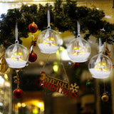 Syhood 4 Christmas Elk Crystal Ball Light up Reindeer Tree Ornaments 4 Inch LED Hanging Ball Lamp for Christmas Tree Memorial Gift LED Light Xmas Holiday Decorations Syhood