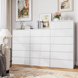 FOTOSOK 7 Drawer Dresser, White Dresser Tall Dresser, 23.6W x 15.7D x 46.7H in White Chest of Drawers with Large Storage Space for Home FOTOSOK