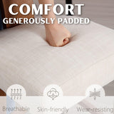 RIVOVA 26” Bar Stools Set of 4 Counter Height Bar Stool, Modern Kitchen Barstools with Back and Wood Legs, Farmhouse Upholstered Island Stools Countertop Bar Chairs, Beige RIVOVA