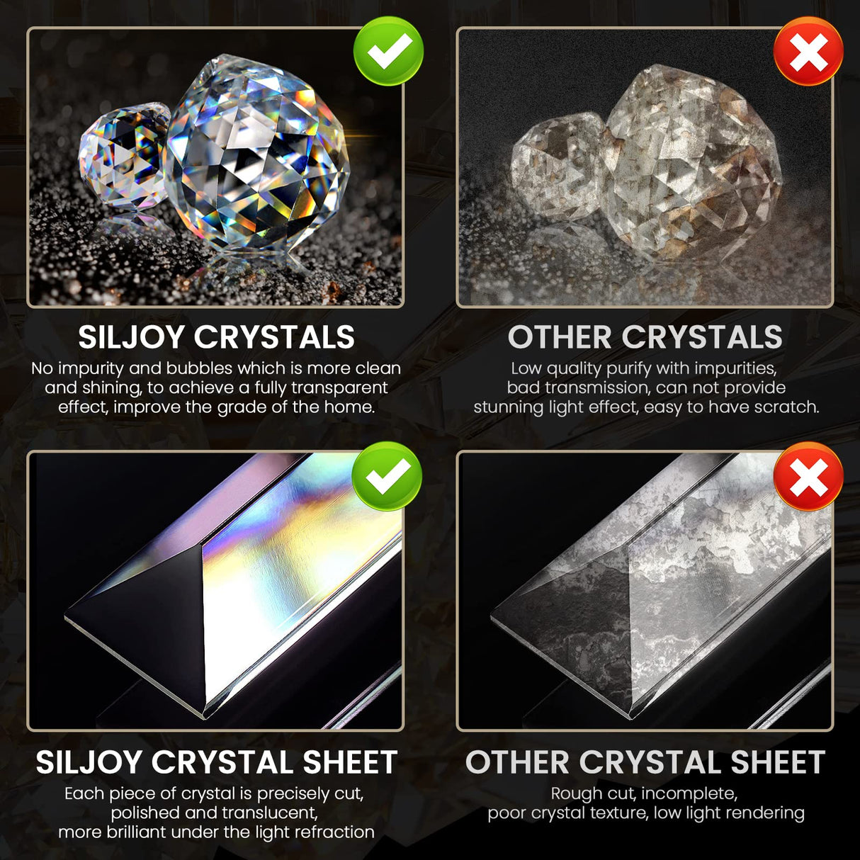 Siljoy 36 Inch Gold Fandelier Ceiling Fan with Light, Crystal Ceiling Fan with Lights and Remote, LED Dimmable Chandelier Fan with Invisible Reversible Fan Blades for Bedroom Living Room Dining Room Siljoy