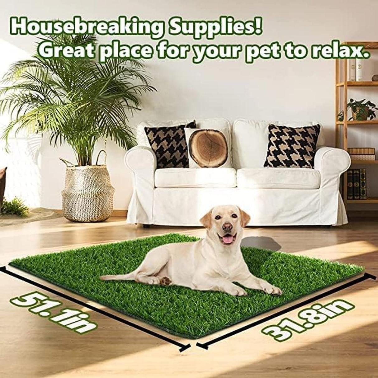 SSRIVER Dog Grass Pad,51.1x31.8In Fake Grass for Dogs,Artificial Grass Pee Pad for Puppies Potty Training Indoor Outdoor SSRIVER