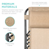 Best Choice Products Set of 2 Adjustable Steel Mesh Zero Gravity Lounge Chair Recliners w/Pillows and Cup Holder Trays - Sand Best Choice Products