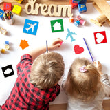 24 Piece Stencils for Kids Stencils for Painting Sidewalk Chalk Stencil Outdoor Garden Themed Stencil Kids Style Collection-5in TMTECHJS