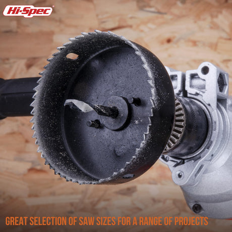 Hi-Spec 21pc Wood Hole Saws, Brad Points & Spade Drill Bit Set for Drill Drivers in a Compact Tool Kit Case Hi-Spec