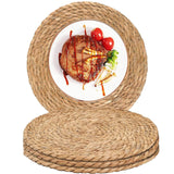 Round Woven Placemats Boho Rattan Placemats 12" Braided Wicker Table Mats Farmhouse Weave Place Mats for Dining Table Kitchen Home Wedding (Set of 3) Umpiyte