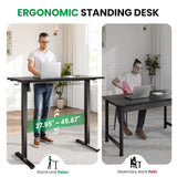 SIAGO Electric Standing Desk Adjustable - 48 x 24 Inch Sit Stand up Desk with Cable Management - 3 Memory Preset Adjustable Height Table SIAGO