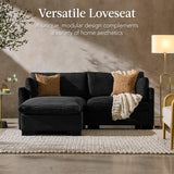 Best Choice Products Modern Loveseat Sofa for Living Room, Corduroy Recliner, Removable Cover, Spring Cushions, Solid Wood Frame, Easy Assembly for Small Spaces, 82in – Black Best Choice Products