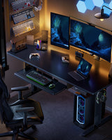 ErGear Electric Standing Desk with Full Size Keyboard Tray, Adjustable Height Sit Stand Up Desk, Home Office Desk Computer Workstation, 48x24 Inches, Black ErGear