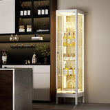 Desirable Life 5-Tier Glass Display Cabinet with 13 Color LED Lights & Lock, 63" Curio Cabinet with Glass Doors & Adjustable Shelves, Lighted Display Case for Collectibles Figures Trophy - White Desirable Life