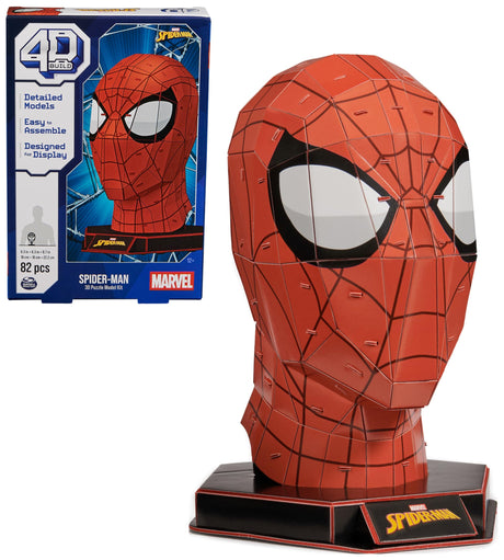 4D Build, Marvel Spider-Man 3D Puzzle Model Kit with Stand 82 Pcs | Spider-Man Desk Decor | Building Toys | 3D Puzzles for Adults & Teens 12+ 4D Build