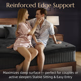 ZLNDR Aura Queen Mattress - 12 Inch Hybrid Mattresses Queen Size in a Box - Medium Firm Colchones Queen Cooling Gel Memory Foam & Pocket Coils for Pressure Relief - Motion Isolation - Black ZLNDR