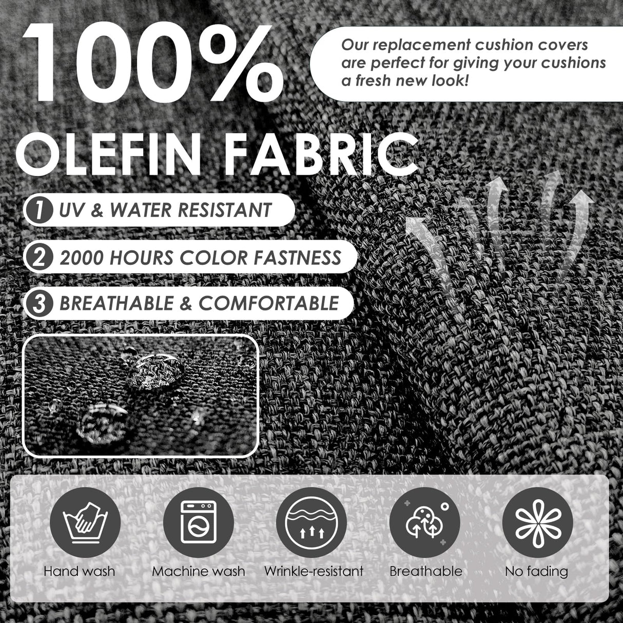 RADIATA 9 Pieces Aluminum Patio Furniture with Fire Pit Conversation Set with 29'' Large Depth Seat Outdoor Luxury Sofa Set (Dark Gray with White Aluminum) RADIATA