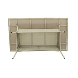 East West Furniture OSBK7-03A Oslo 7 Piece Patio Furniture Wicker Outdoor Set Includes a Rectangle Dining Table with Glass Top and 6 Backyard Armchair with Cushion, 36x60 Inch East West Furniture