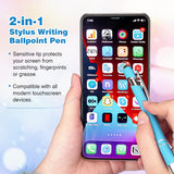 Bribobo 8 Pack Ballpoint Pen 2-in-1 Stylus Retractable Ballpoint Pen with Stylus tip, Metal Stylus Pen for Touch Screens, 1.0 mm Black Ink(Mixed Color) Bribobo