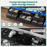 BTHFST TV Stand with Mount for 32/55/65/70 inch TVs, 51.2" LED TV Stand with Power Outlets & Storage, Entertainment Center with Storage for Living Room, Bedroom Black BTHFST