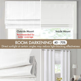 Madison Park Galen Cordless Roman Shades - Fabric Privacy Single Panel Darkening, Energy Efficient, Thermal Insulated Window Blind Treatment, for Bedroom, Living Room Decor, 33" x 64", White Madison Park