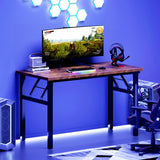 DlandHome Folding Table Computer Desk Workstation Table Conference Table Home Office Desk, Fully Assembled (47 Inches, Retro) DlandHome