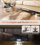 NADALY Cordless Vacuum Cleaner, Powerful Stick Vacuum with 45min Runtime, Anti-Tangle Vacuum Cleaners for Home, 1.5L Dust Cup, Rechargeable Wireless Vacuum for Hardwood Floor Carpet Pet Hair NADALY