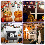 Eersida 32 Pcs Halloween Suncatchers Paper Craft Set DIY Ghost Pumpkin Spider Shaped Stained Glass Tissue Paper Kits Bulk for Window Classroom Activities Art Halloween Party Decorations Favors Gift Eersida