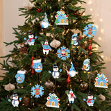 GuassLee Christmas Crafts Ornament Making Kit for Kids - 28pcs DIY Christmas Cutouts with Snowman Snowflake Penguin Gnome Christmas Stickers for Tree Decorations Christmas Winter Party Favors Supplies GuassLee