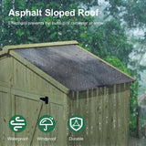 IWDOO Outdoor Storage Shed, 76'' Outdoor Shed Storage Cabinet, Garden Shed, Wood Tool Shed with Lockable Doors and Floor, Waterproof Roof for Yard, Patio, Deck, Porch, Lawn IWDOO