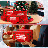 Tenceur 12 Pack Christmas Gift Boxes with Lid for Operation Christmas Shoebox 13 x 7.48 x 3.94 Inches Xmas Cardboard Storage Box for Gifts Presents Wrapping Party Favor Supplies Tenceur