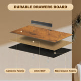 EKNKOZY Computer Desk with 3 File Cabinet Drawers, 57.8'' Reversible Gaming Desk, Office Desk with Storage Shelves and Dual Monitor Stand for Home & Office (Rustic Brown) EKNKOZY