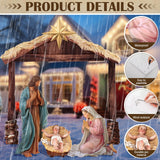 Cinnvoice Large Christmas Nativity Scene Holy Family Outdoor Yard Decoration Weatherproof PVC Christian Outside Decor Sets for Front Yard and Lawn Decor(Nativity Scene) Cinnvoice