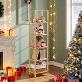 TUTOTAK Bookshelf, 6-Tier Tall Book Shelf, Narrow Bookcase for Small Space, DIY Stackable Bookshelf, for Living Room, Office, Study, Entryway, Industrial, Natural BS01BN006 TUTOTAK