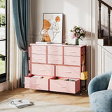 Dresser for Bedroom, Fabric Dressers & Chests of Drawers with Side Pockets, Chest of Drawers for Closet, Living Room, Closet, Hallway Garveehome