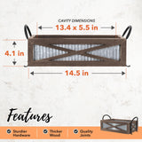 Autumn Alley Farmhouse Toilet Paper Basket for Back of Toilet - Farmhouse Toilet Paper Holder, Organizer and Toilet Paper Basket - Tank Topper Basket Holder, Farmhouse Rustic Home Decor, Brown Autumn Alley