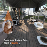 TIMHAKA Catio Outdoor Cat Enclosure, Large Cat Catio for Multiple Cats with 7 Platforms, 2 Resting Box and 2 Bridges, Wooden Cat House Cage with Waterproof and UV Proof Cover, 71 x 71 x 97 inch TIMHAKA