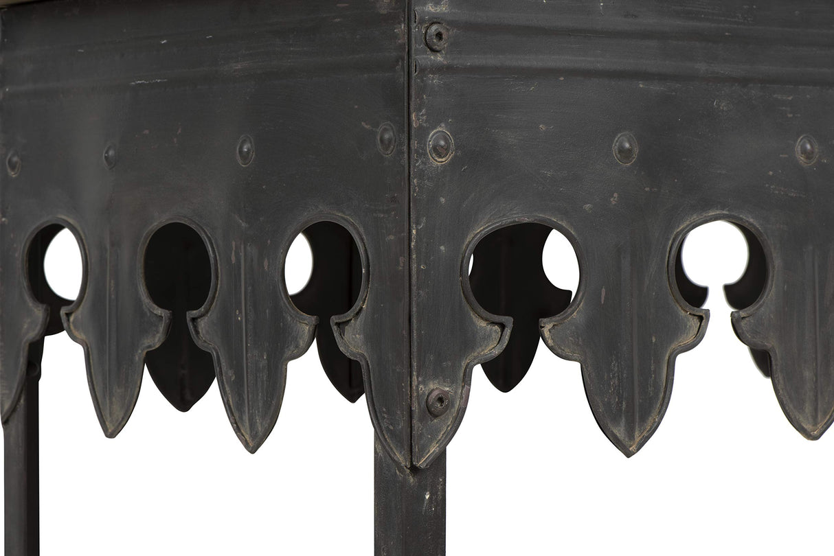 Creative Co-Op Rustic Farmhouse Metal Console Table with Solid Wood Top, Distressed Grey Creative Co-Op