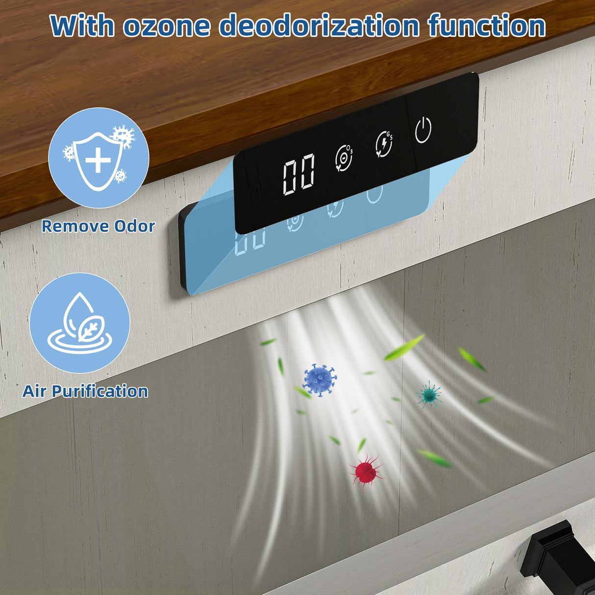 OUTGUAVA 13 Gallons Tilt Out Trash Cabinet Free Standing Kitchen Trash Bin Cabinet Recycling Garbage Cabinet with Deodorizing Function Pet Proof Trash Can Holder for Kitchen Living Room, Antique White OUTGUAVA